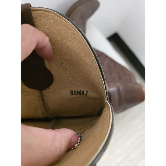 Moonshine Spirit Men's 10D Brown Leather Western Cowboy Boots Square Toe - Picture 12 of 12